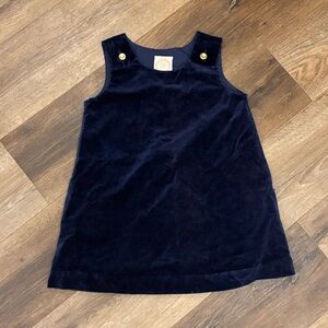 The Beaufort Bonnet Company Navy Blue Velvet Jumper Dress Size 7 Girl